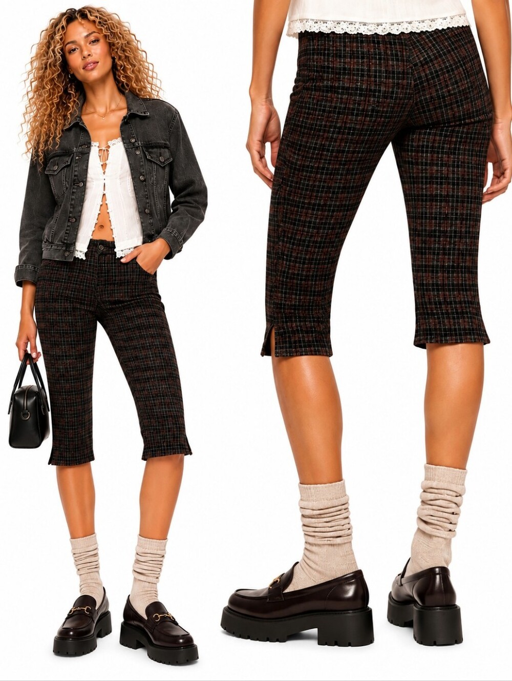 Reformation x Kacey Musgraves Steeplechase Plaid Capri Pants Size 10 EUC